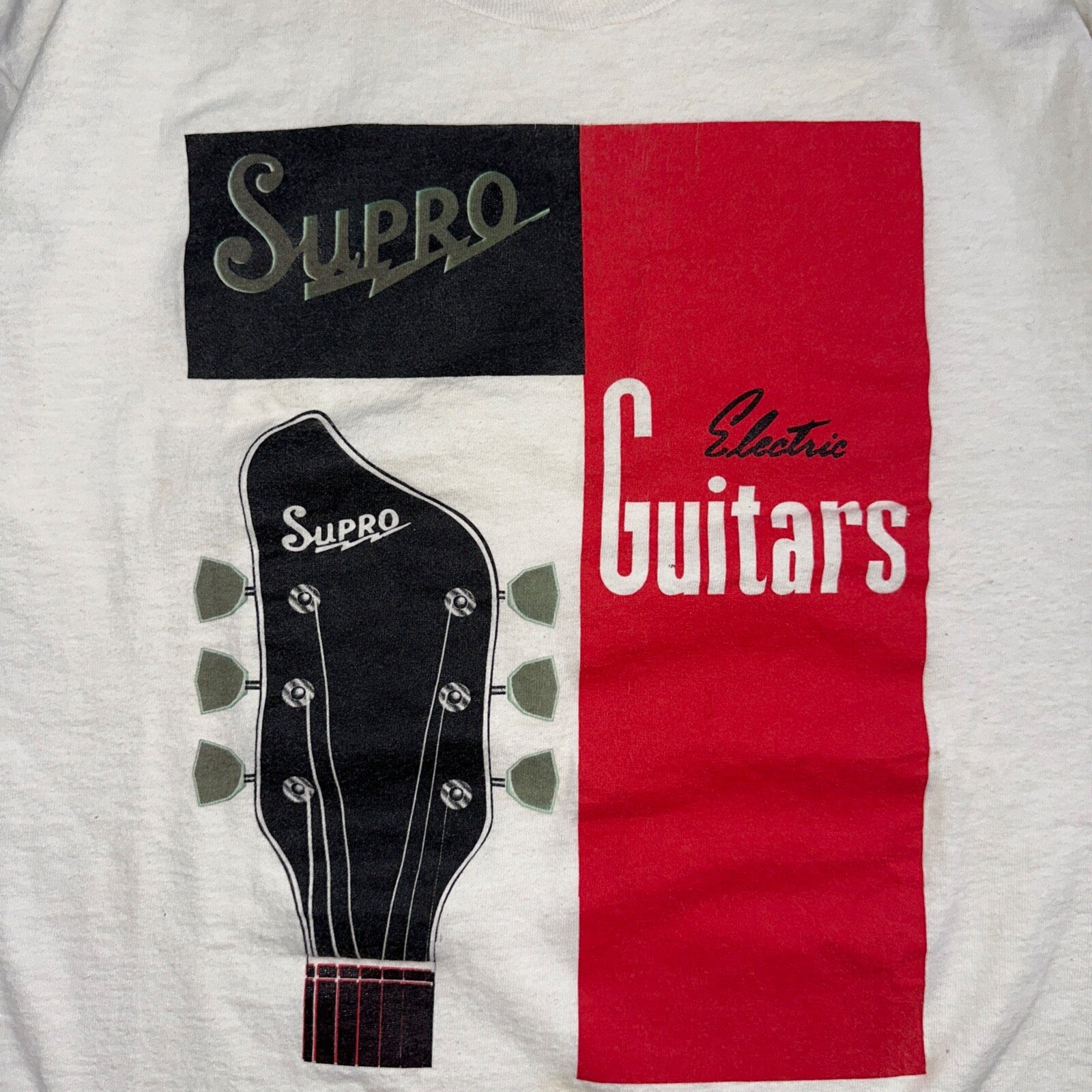Supro Guitars VTG T Shirt FOTL 90s Single Stitch Music Band Gibson Martin 1990s