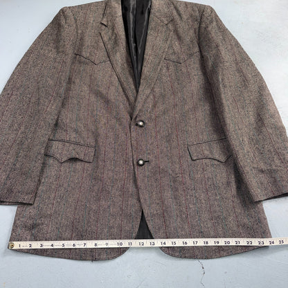 Vintage Circle S Dallas Texas Western Cowboy Blazer Jacket Mens 44L Silk Lining