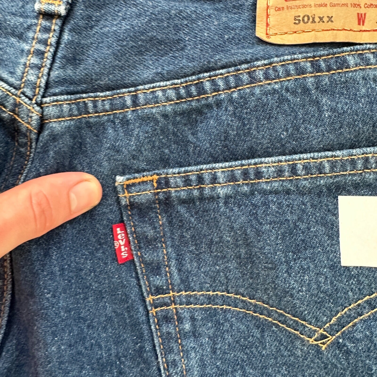 VTG Levis 501 XX Button Fly 90s USA Jeans Denim Straight Capri 34x30 Act 31x26