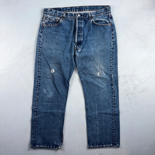 Levis 501 Vintage 90s USA XX Straight Leg Jeans Blue Med Wash 40x31 Act 36x27