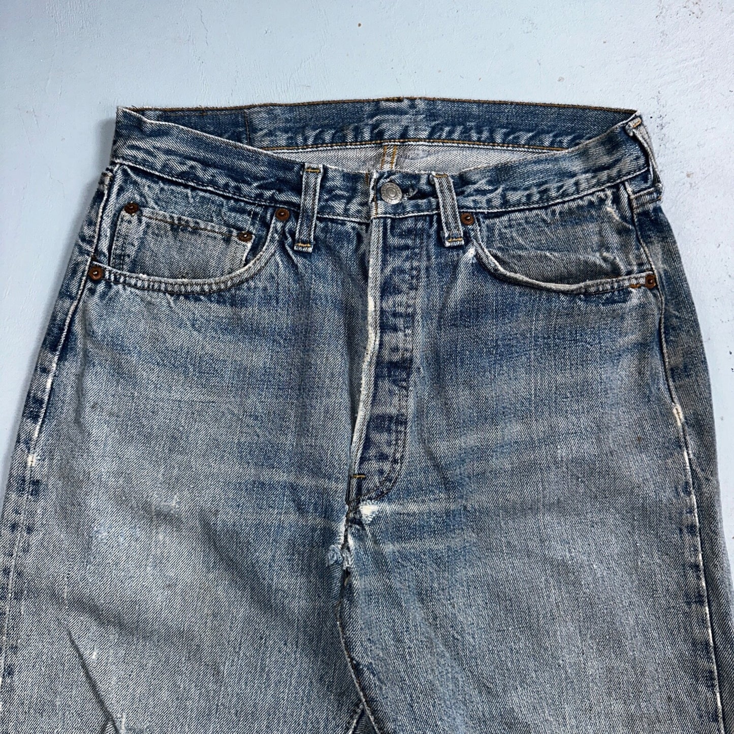 Levis 501 VTG 70s SS Redline Selvedge Jeans XX Thrashed Ripped Act 29x29
