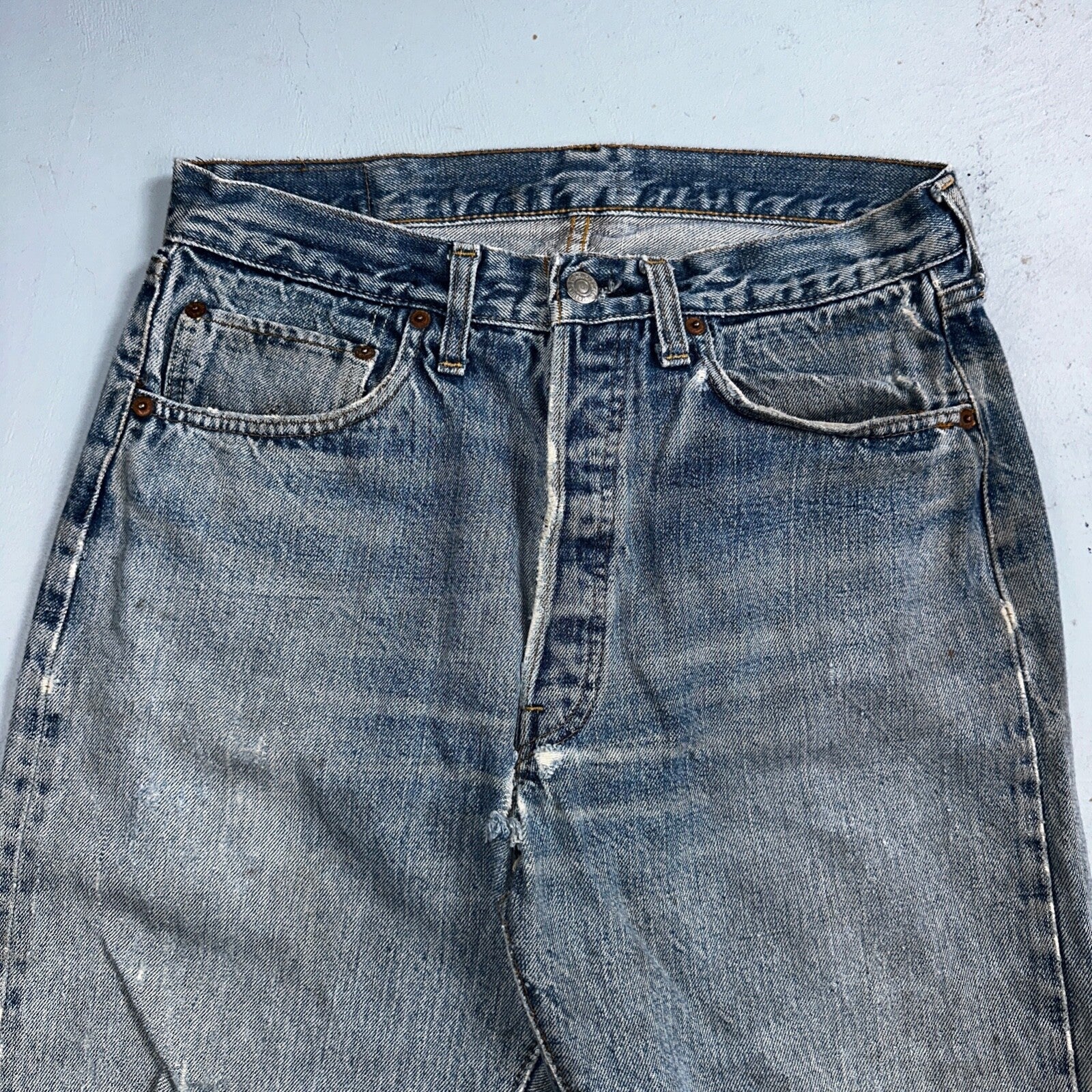Levis 501 VTG 70s SS Redline Selvedge Jeans XX Thrashed Ripped Act 29x29