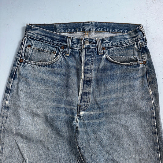 Levis 501 VTG 70s SS Redline Selvedge Jeans XX Thrashed Ripped Act 29x29