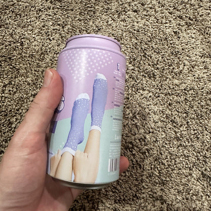 Soda Logo Crew Socks Womens 6-9 US Fun Novelty Gift Bubblegum Purple Cute NEW