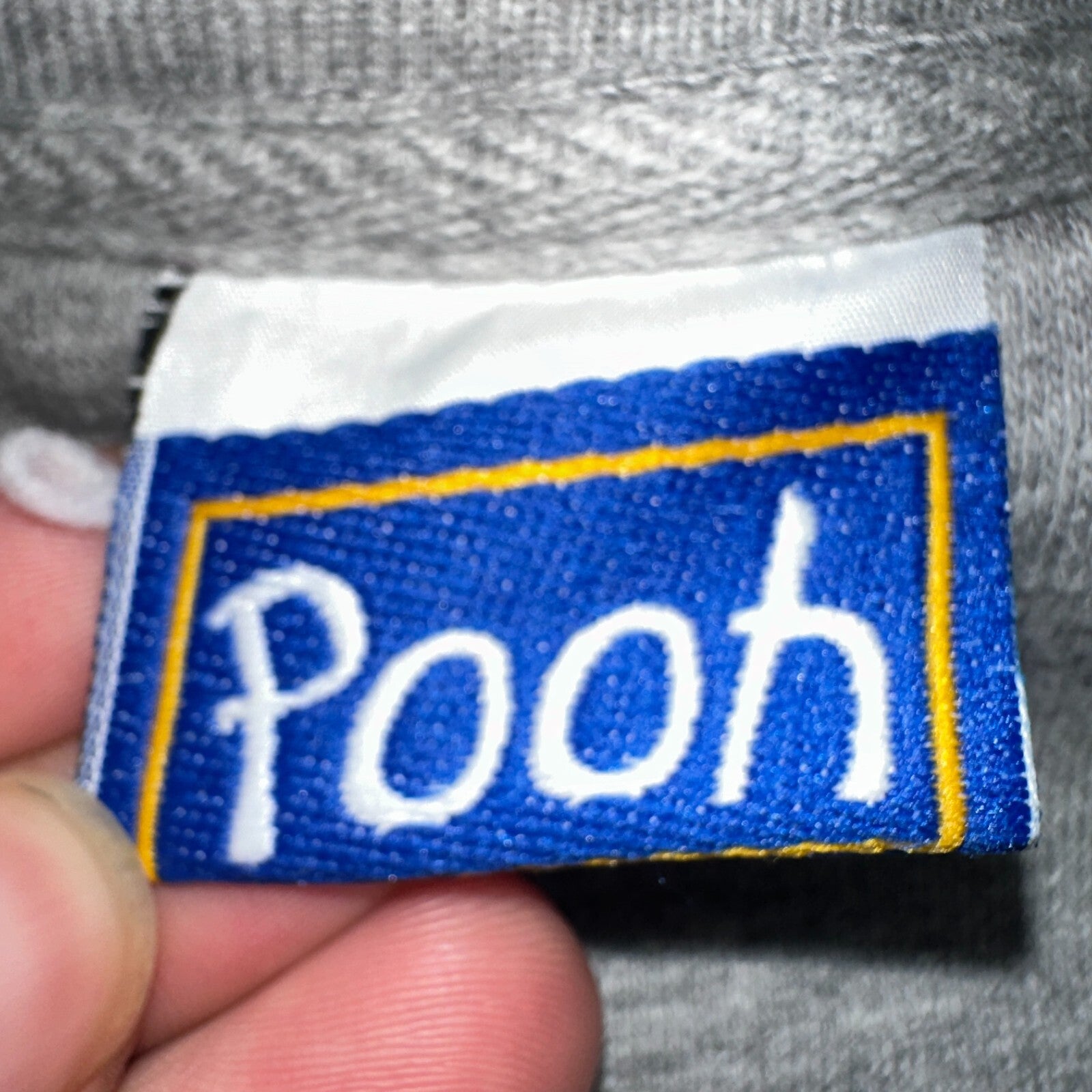 Pooh VTG Real Bears Never Ask Crew Neck Sweatshirt XL Embroidered Grey 90s