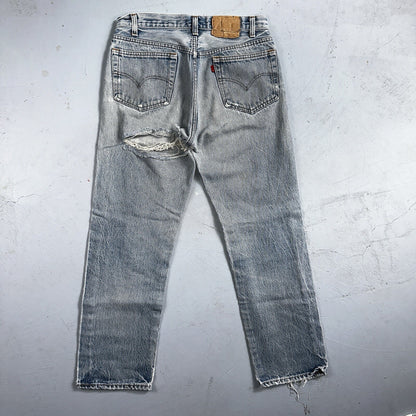 Levis 501 Vintage 80s USA XX Straight Leg Jeans 32x31 Thrashed Wash Act 30x26