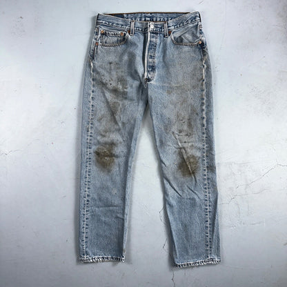 Levis 501 Vintage Y2K XX Straight Leg Jeans 90s Blue Light Wash 33x30 Act 32x28