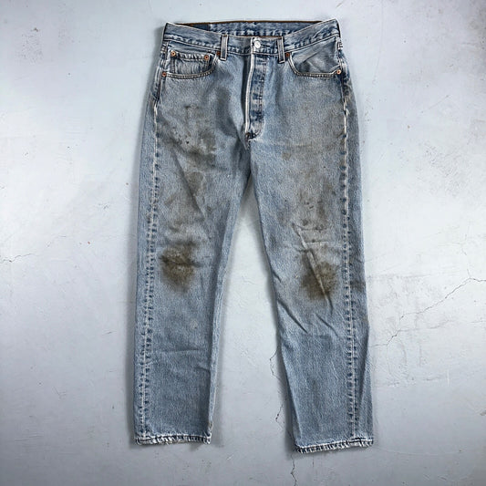 Levis 501 Vintage Y2K XX Straight Leg Jeans 90s Blue Light Wash 33x30 Act 32x28
