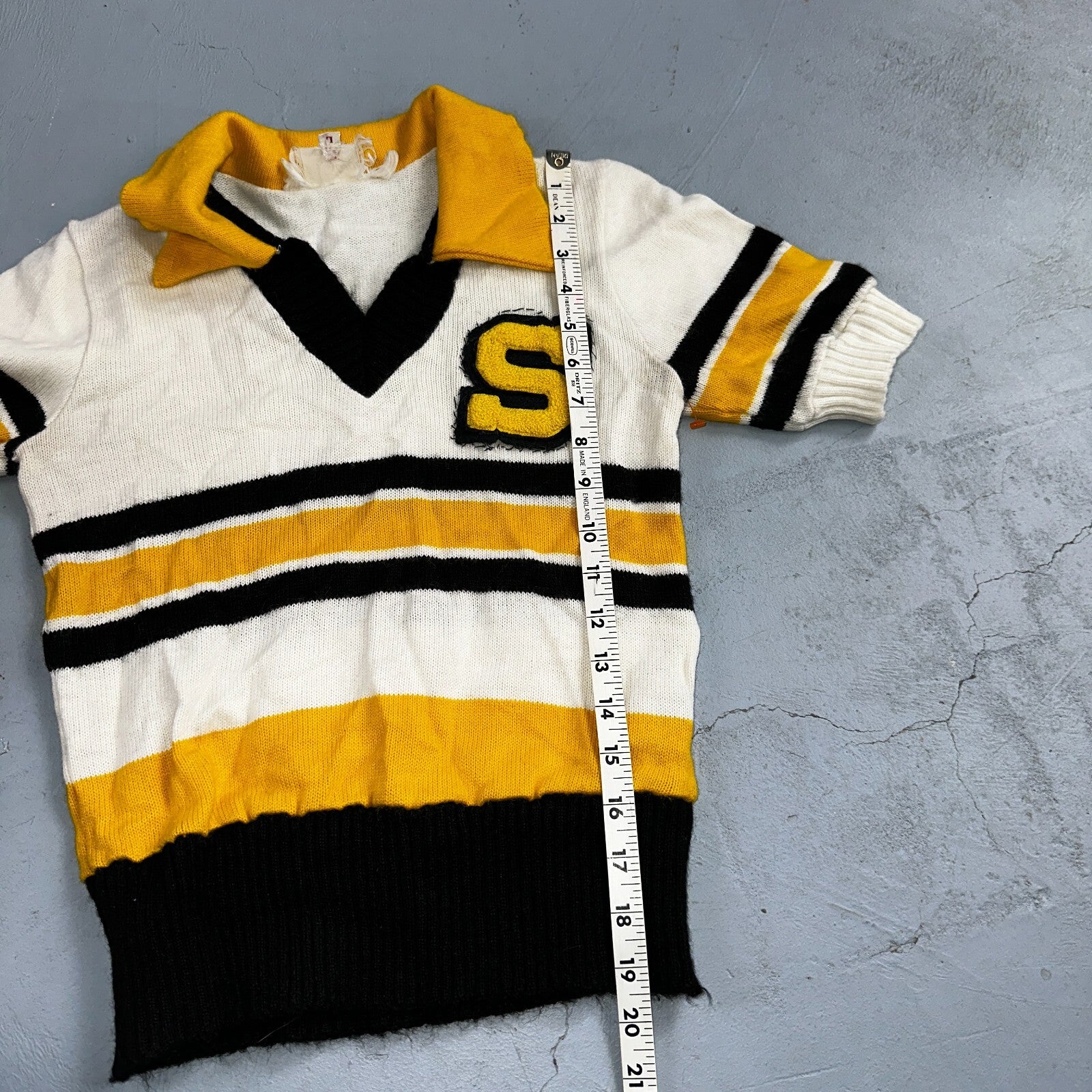 Vintage 1960s 60s College High School Cheerleader Sweater Stacey L Rockabilly