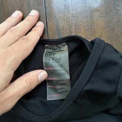 GYMSHARK Flawless S Women Sport Bra Black Stretch Padded Knit Gym Activewear