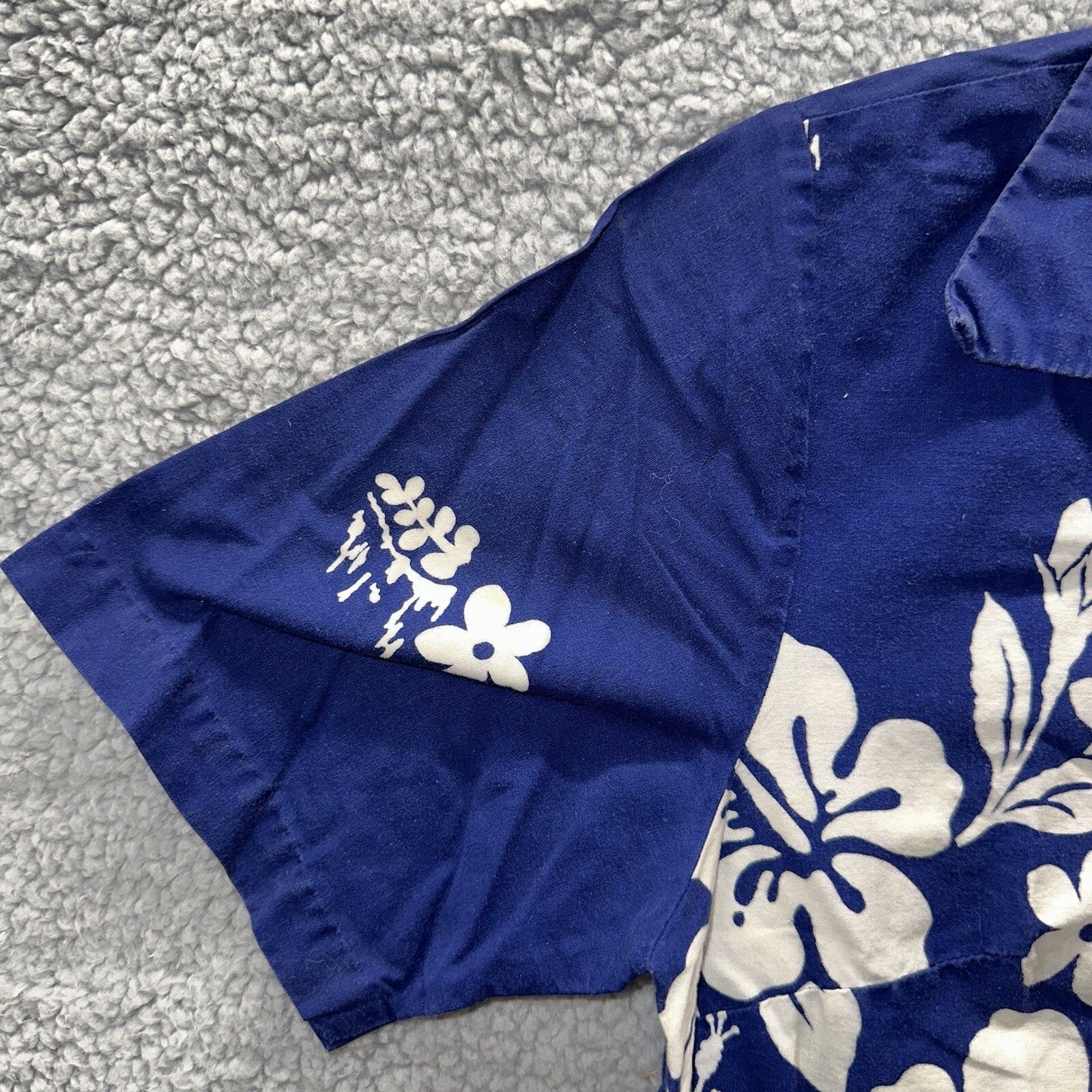 Vintage 50s Hawaiian Aloha Print Shirt Rockabilly Honolulu 60s Button Ui Maikai