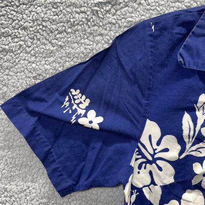 Vintage 50s Hawaiian Aloha Print Shirt Rockabilly Honolulu 60s Button Ui Maikai