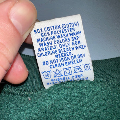 Russell Athletic USA L Sweatshirt 90s VTG Crewneck Green Basic Blank Essential