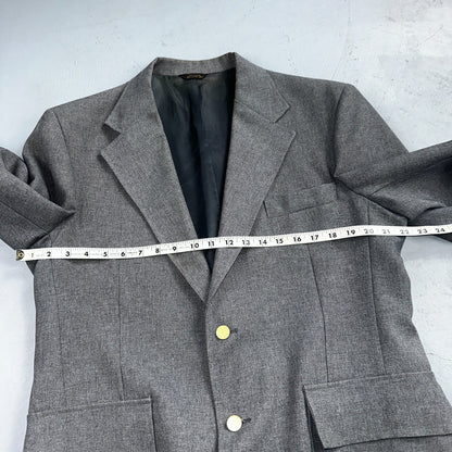 VTG Mens 2 PC Suit 44L Jacket Coat Vest Gray Levis Panatela Wool 80s