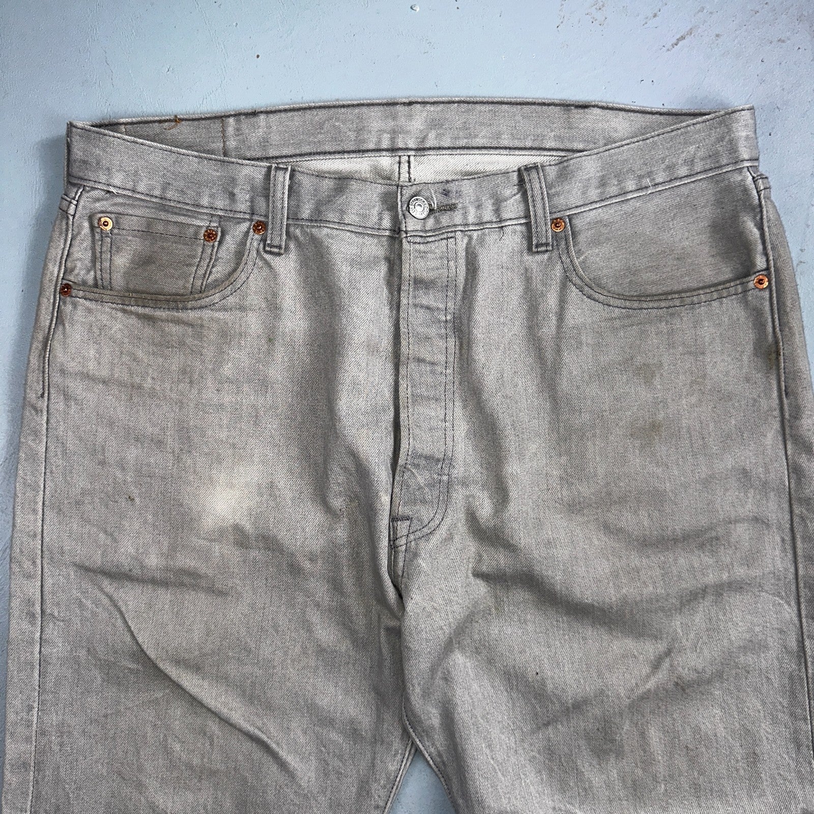Levis 501 Vintage Y2K XX Straight Leg Jeans 40x30 Gray Wash 2000s Act 38x27
