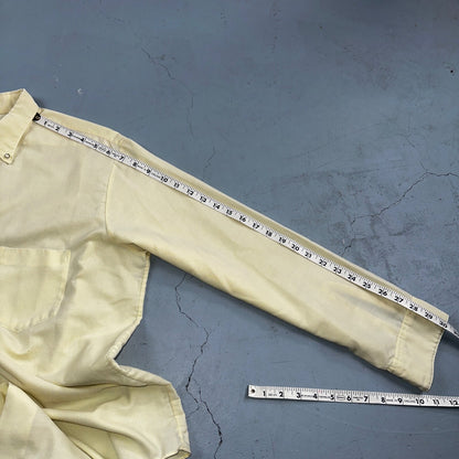 Vintage Penneys Towncraft Shirt Men 16 Penn Prest Yellow White Stripe 60s 1960s