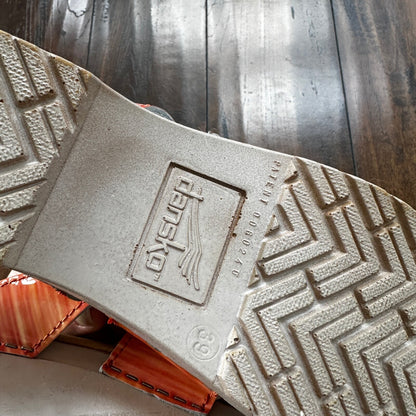 Dansko Sandals Womens 39 Criss Cross Buckle Strap Slide 71202 Pink Leather