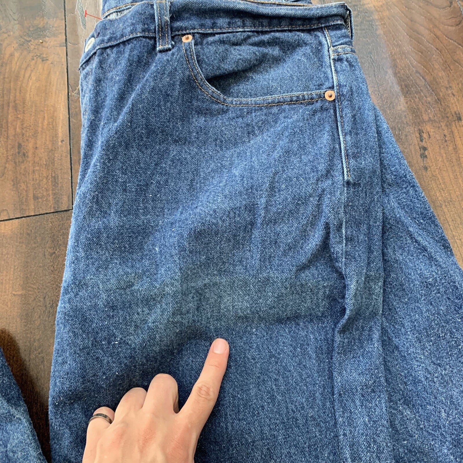 Levis 501 Vintage 90s Straight Leg XX USA Jeans 44x34 Dark Wash Act 40x30