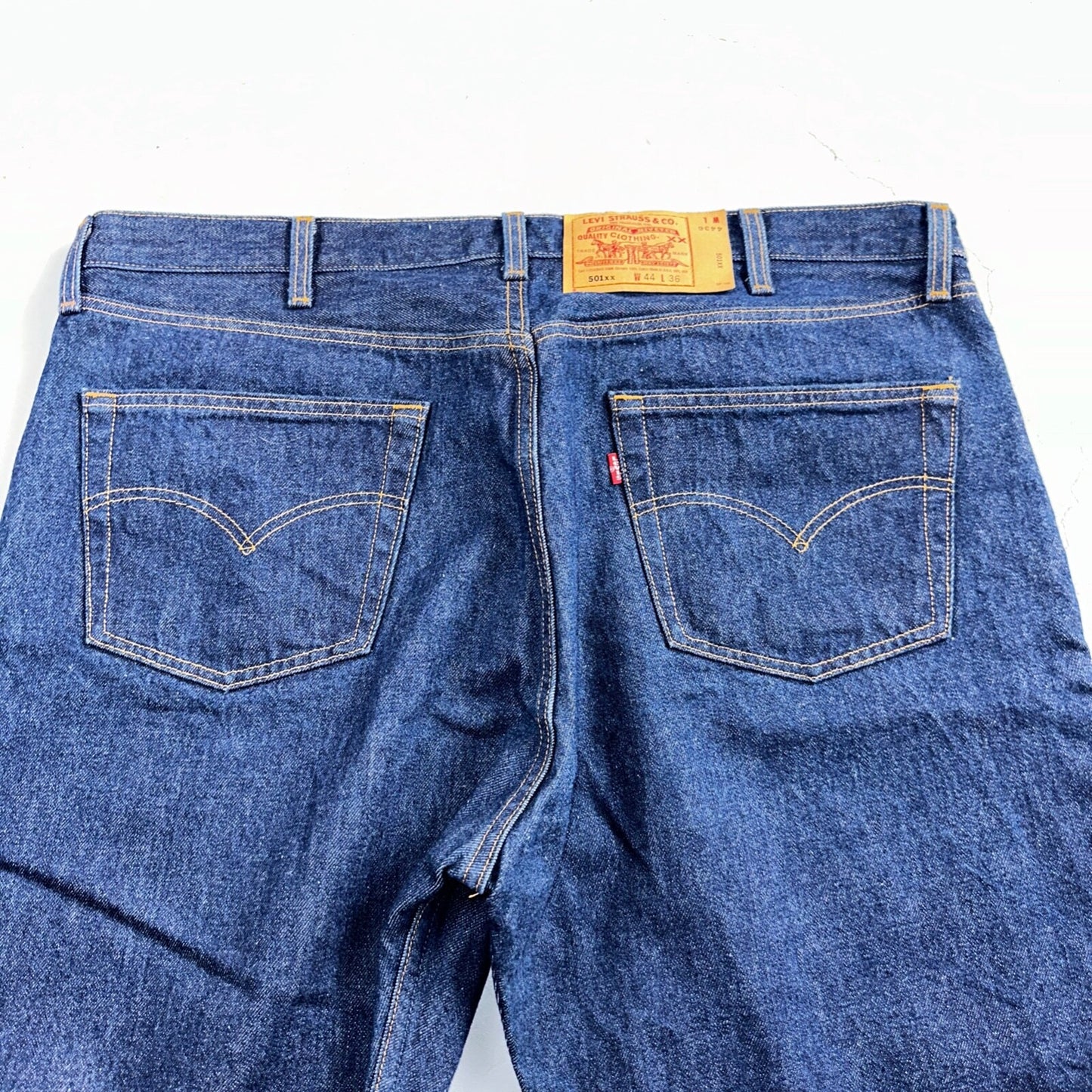 Levis 501 Vintage 90s USA XX Straight Leg Jeans Blue Dark Wash 44x36 Act 42x32