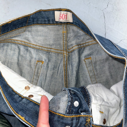 Levis 501 Y2K XX Straight Leg Jeans Blue VTG Med Wash 33x34 Act 31x29