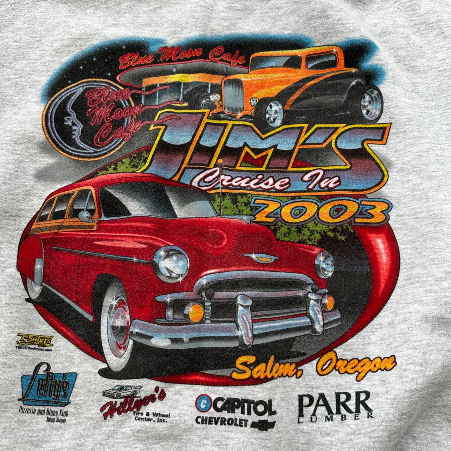 Roadster VTG Y2K Sweatshirt Quarter Zip Oregon Hot Rod Cars Racing Nascar Salem