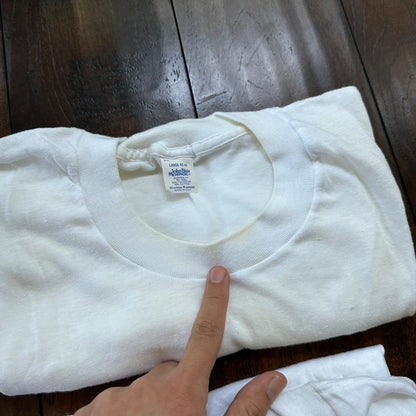 Blair Blank Vintage White T Shirt Pack 70s Essential Lot Of 4 Rap Single Stitch