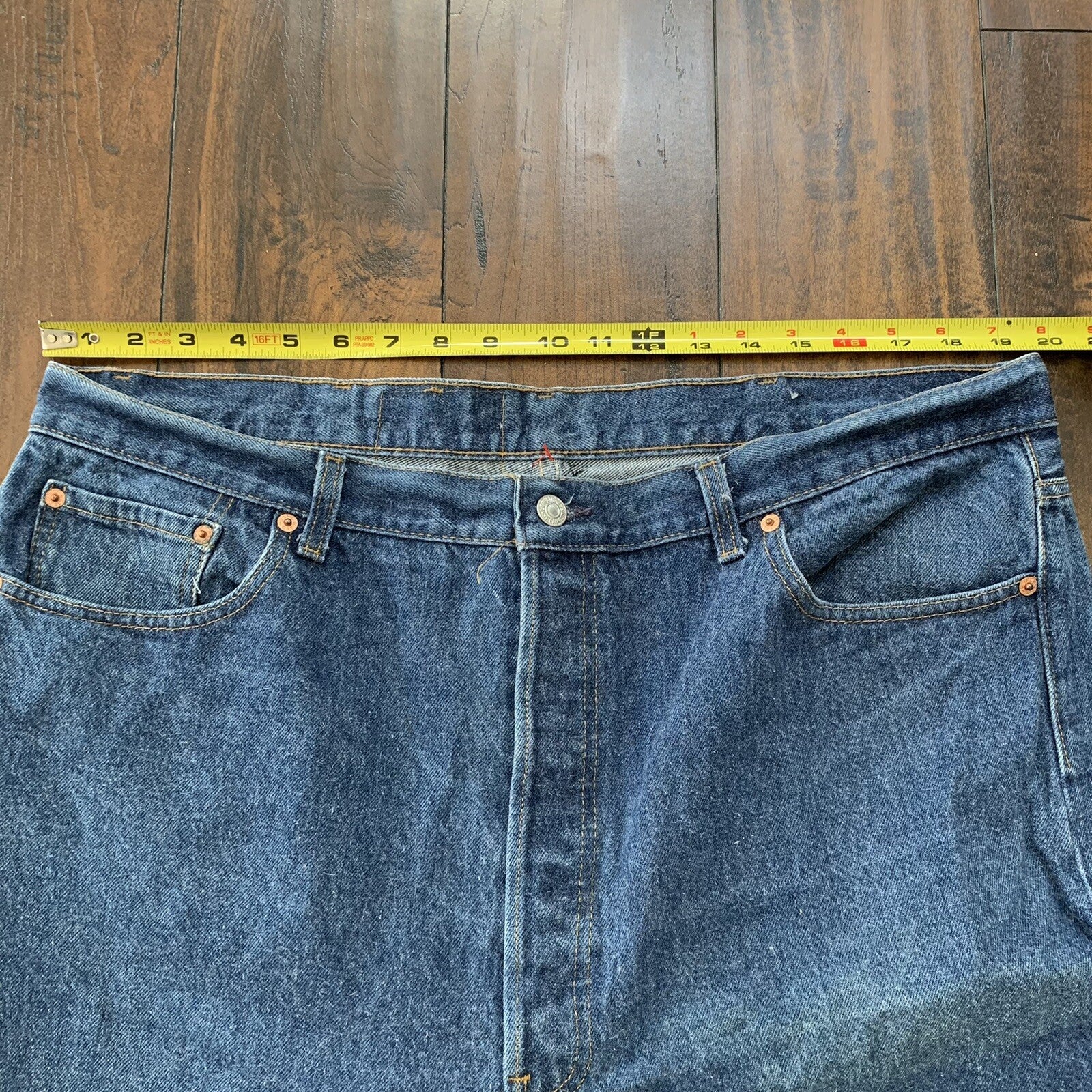 Levis 501 Vintage 90s Straight Leg XX USA Jeans 44x34 Dark Wash Act 40x30