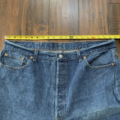 Levis 501 Vintage 90s Straight Leg XX USA Jeans 44x34 Dark Wash Act 40x30