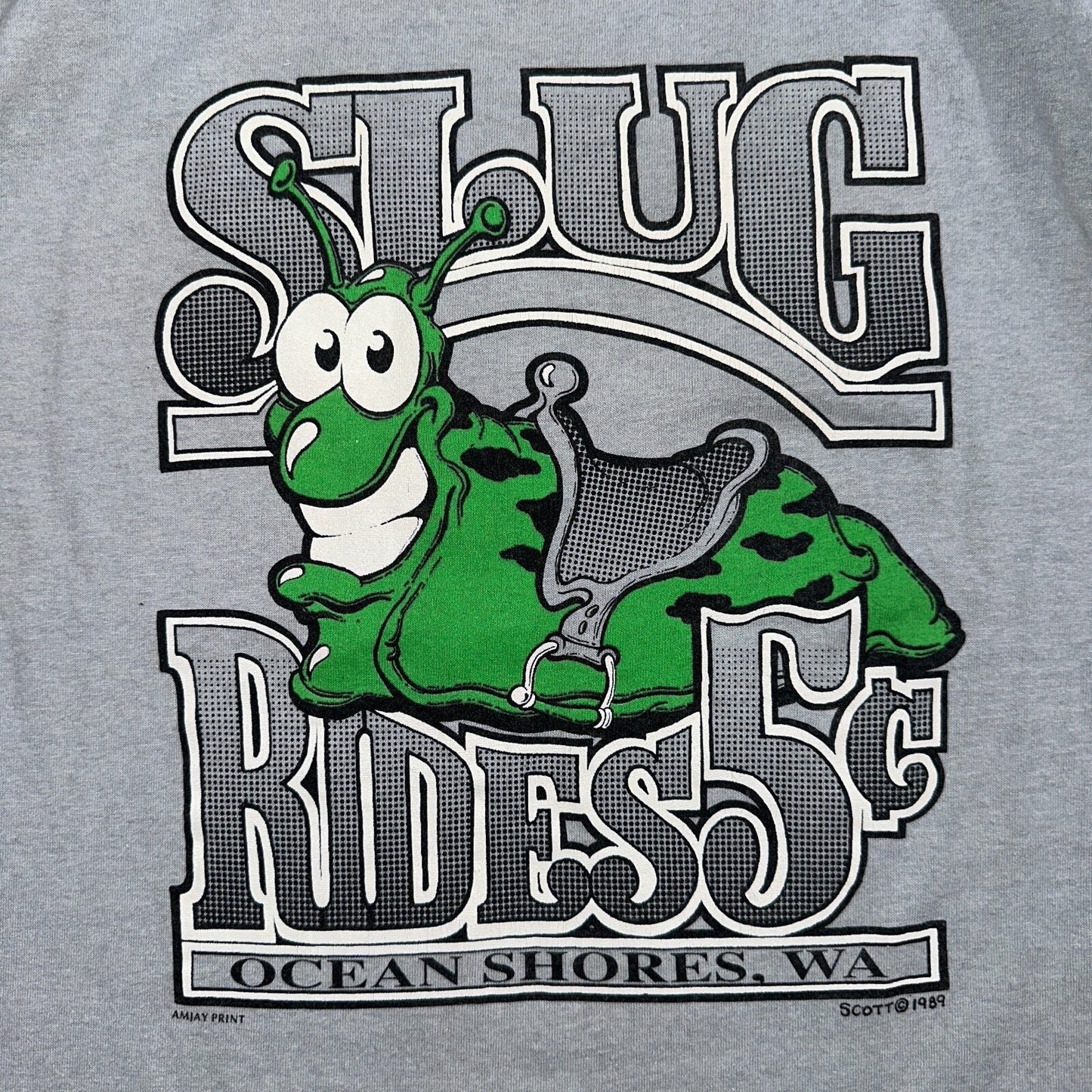 Slug Rides Ocean Shores VTG T Shirt Washington Tee Jays Large Fun Graphic Cute