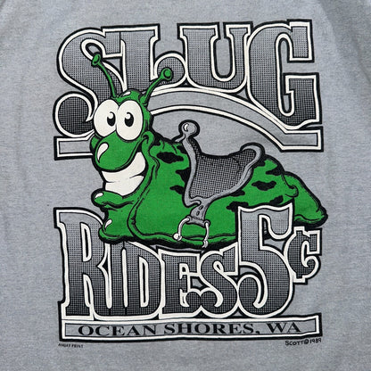 Slug Rides Ocean Shores VTG T Shirt Washington Tee Jays Large Fun Graphic Cute