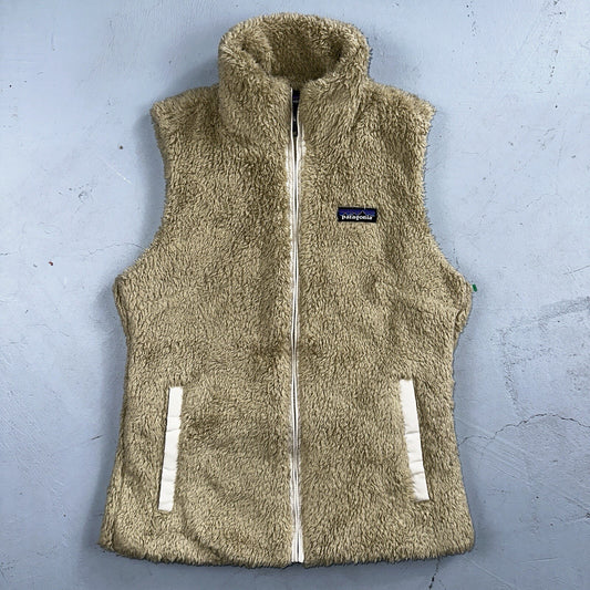 Patagonia Los Gatos El Cap Khaki Beige Teddy Fleece Full Zip Vest - XS Small