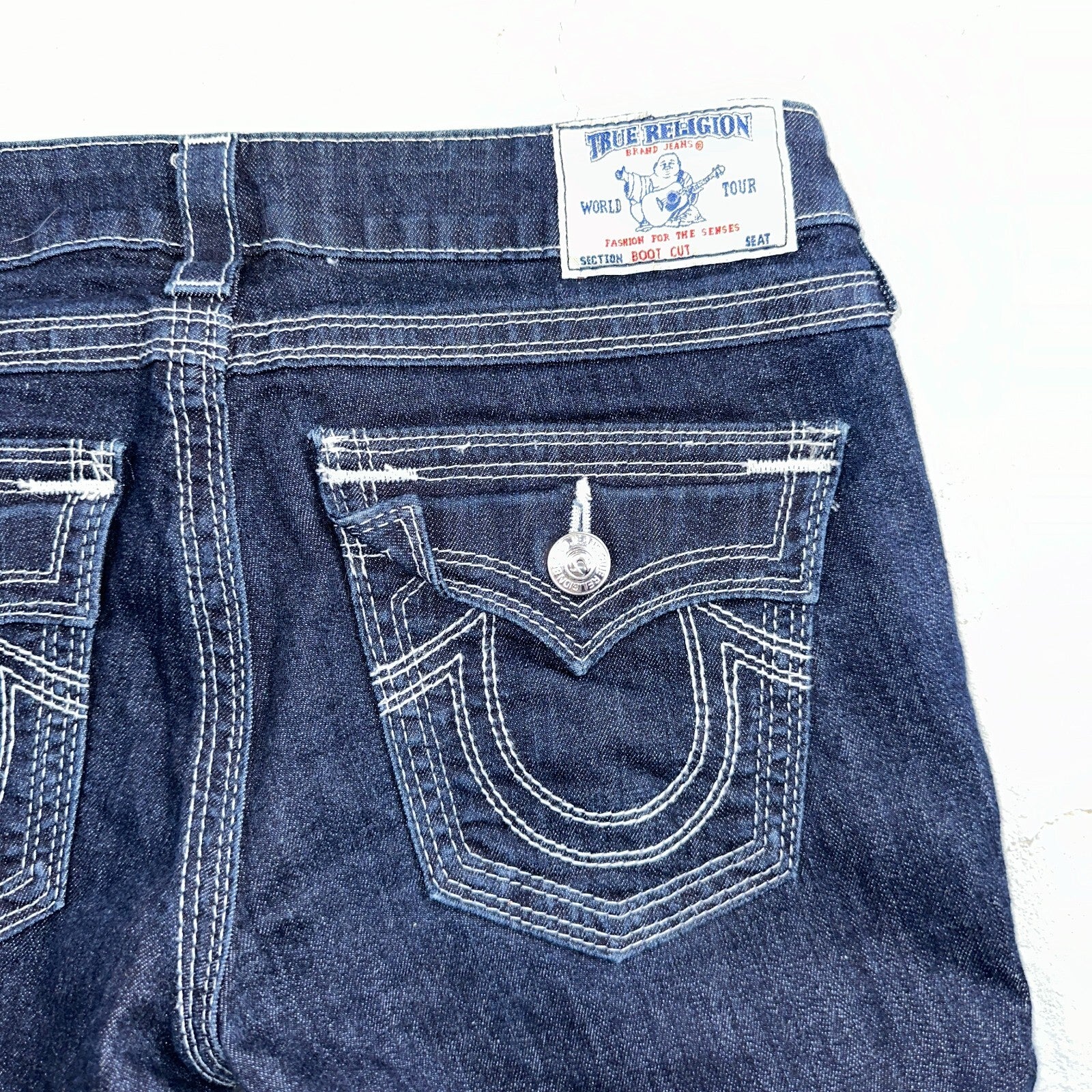 True Religion Jeans Womens 29 Boot Cut Low Rise Dark Stretch Y2K VTG USA 29x30