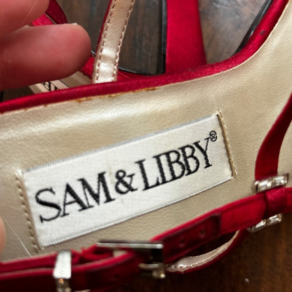Sam & Libby Diva Sl Red Women Size 8.5 M Sandal Heels Ankle Strap Sexy Nice