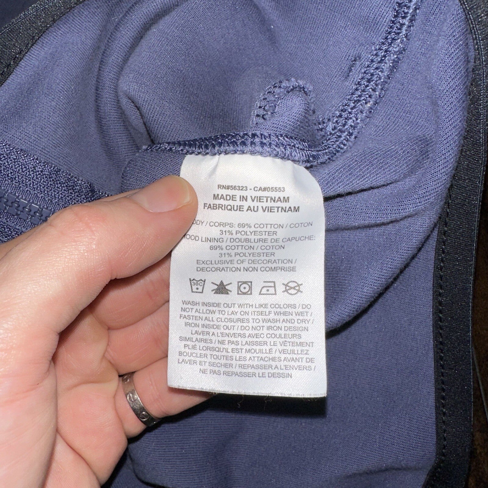 Nike Tech Womens Blue Zip Up Hoodie Large Navy Gym Sports Tight