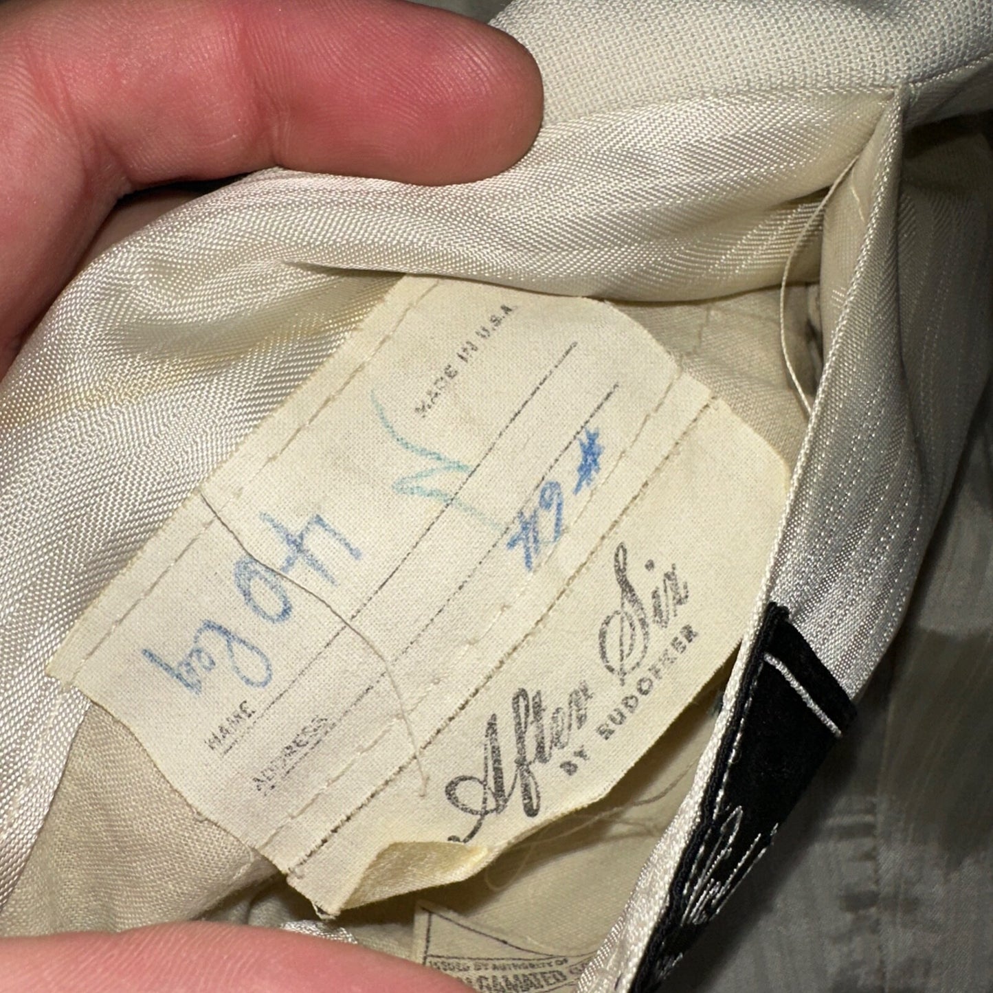 VTG Mens Suit 42 Jacket Coat 1970s Rockabilly 60s 70s USA White Thin Cream Rose