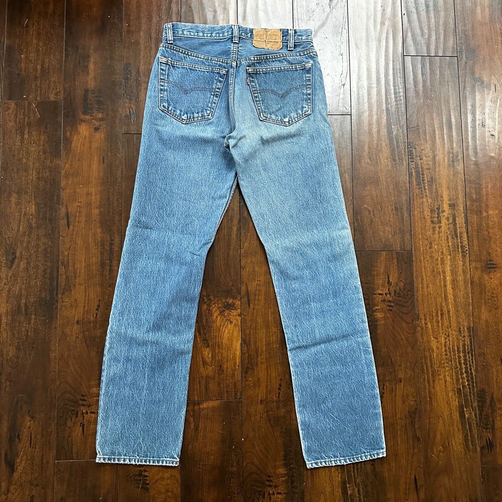 VTG 80s Levis 501 Button Fly 32x36 USA Tag Jeans Straight Wash Blue XX Act 29x32