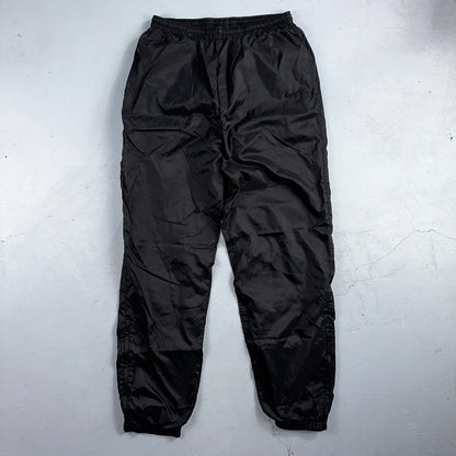 Nike VTG 90s Windbreaker Track Pants Ankle Zip Lined Black 1990s Essential