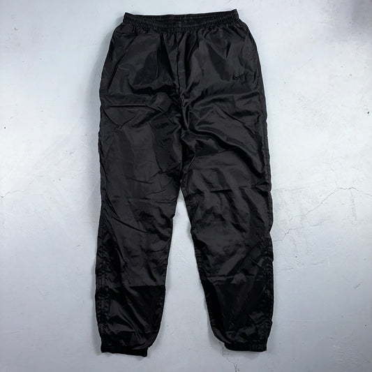 Nike VTG 90s Windbreaker Track Pants Ankle Zip Lined Black 1990s Essential