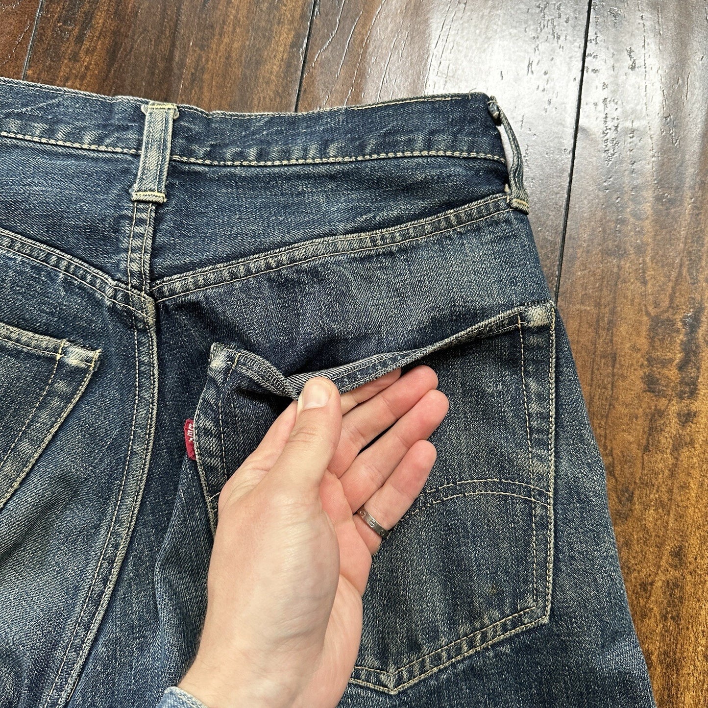 Vintage LEVIS 501XX Jeans Big E 1940s Denim Redline Selvedge 28x32 USA 1947 40s