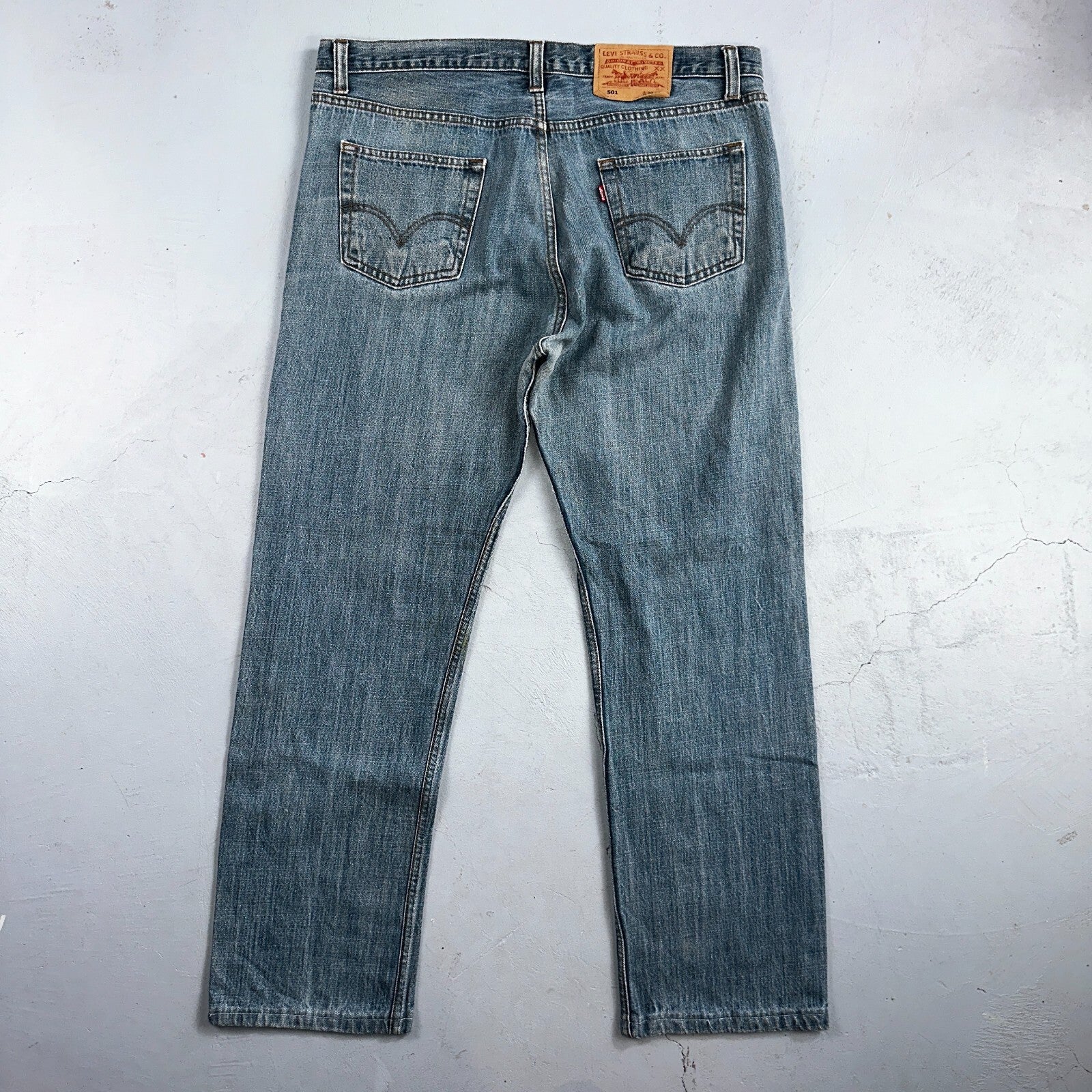 Levis 501 Vintage Y2K XX Straight Leg Jeans Blue Med Wash 38x36 Act 37x29