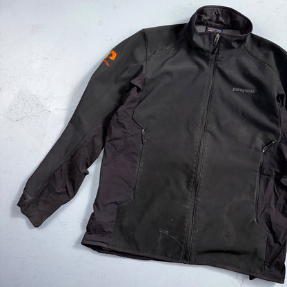 Patagonia Men’s L Black Adze Polartec Hybrid Jacket Coat Company Logo Full Zip