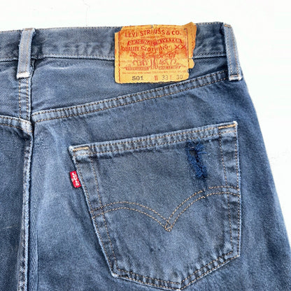 Levis 501 Vintage 90s USA XX Straight Leg Jeans Blue Overdyed 33x30 Act 32x29