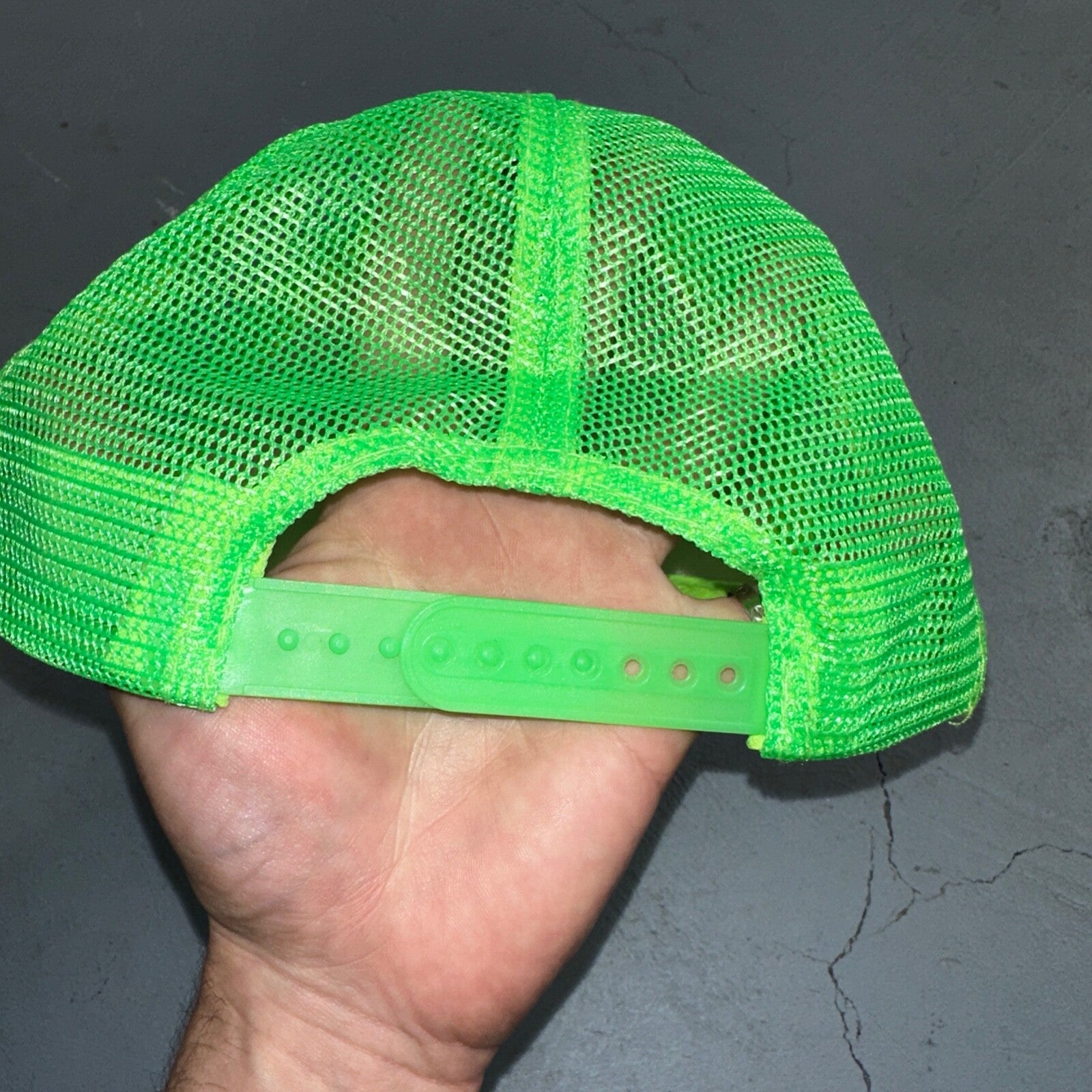 Deja Vu Hat VTG Snapback Trucker Cap Men Neon Green Showgirls 90s RARE