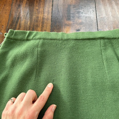 Vintage Lipman Wolfe & Co Green Wool Skirt Suit Womens Italy 100% 1960s 60s