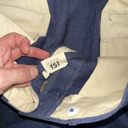ORIGINAL WWII US ARMY M1944 WOOL COMBAT FIELD TROUSERS- SMALL 32 WAIST BLUE NAVY