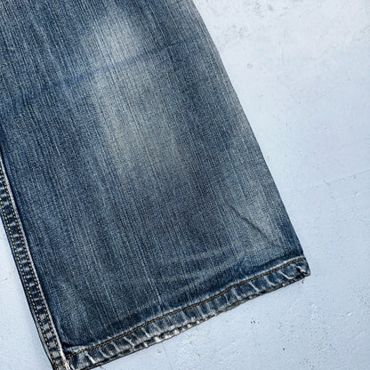 Levis 501 Vintage Y2K XX Straight Leg Jeans Blue Crazy Wash 36x34 Act 34x31