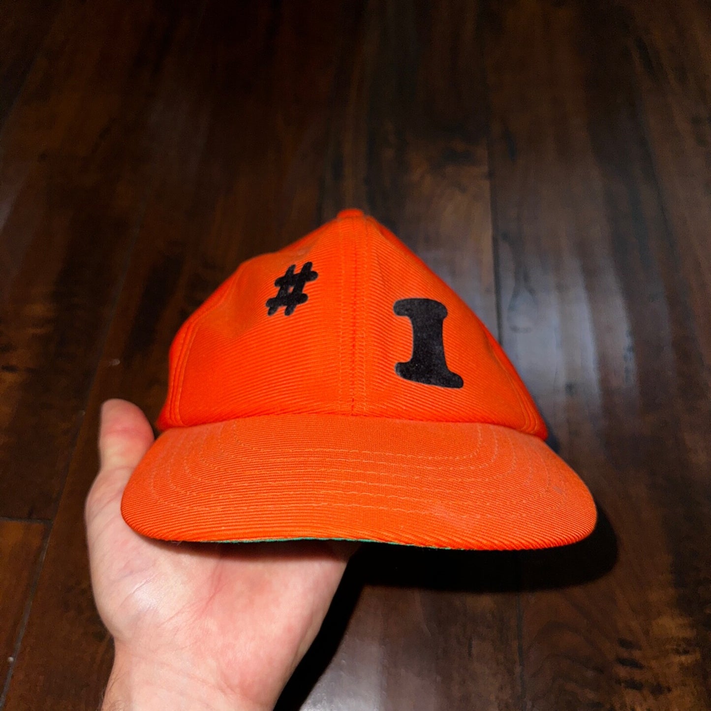 Number 1 80s Orange Vintage Hat Cap Snapback Essential Clean Simple Cool Rap 70s