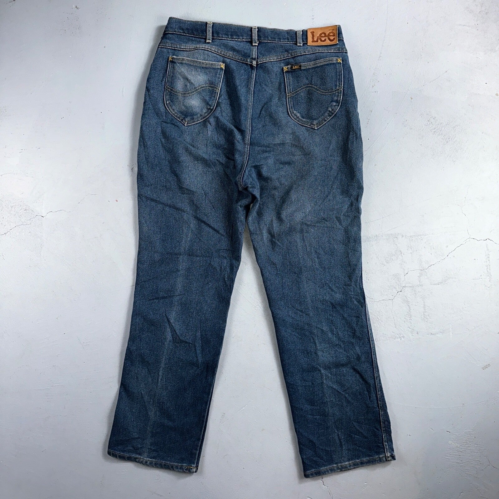 Lee VTG 80 Riders Denim Boot Cut Flare Jeans USA 34x31 Med Wash Cowboy 1980s