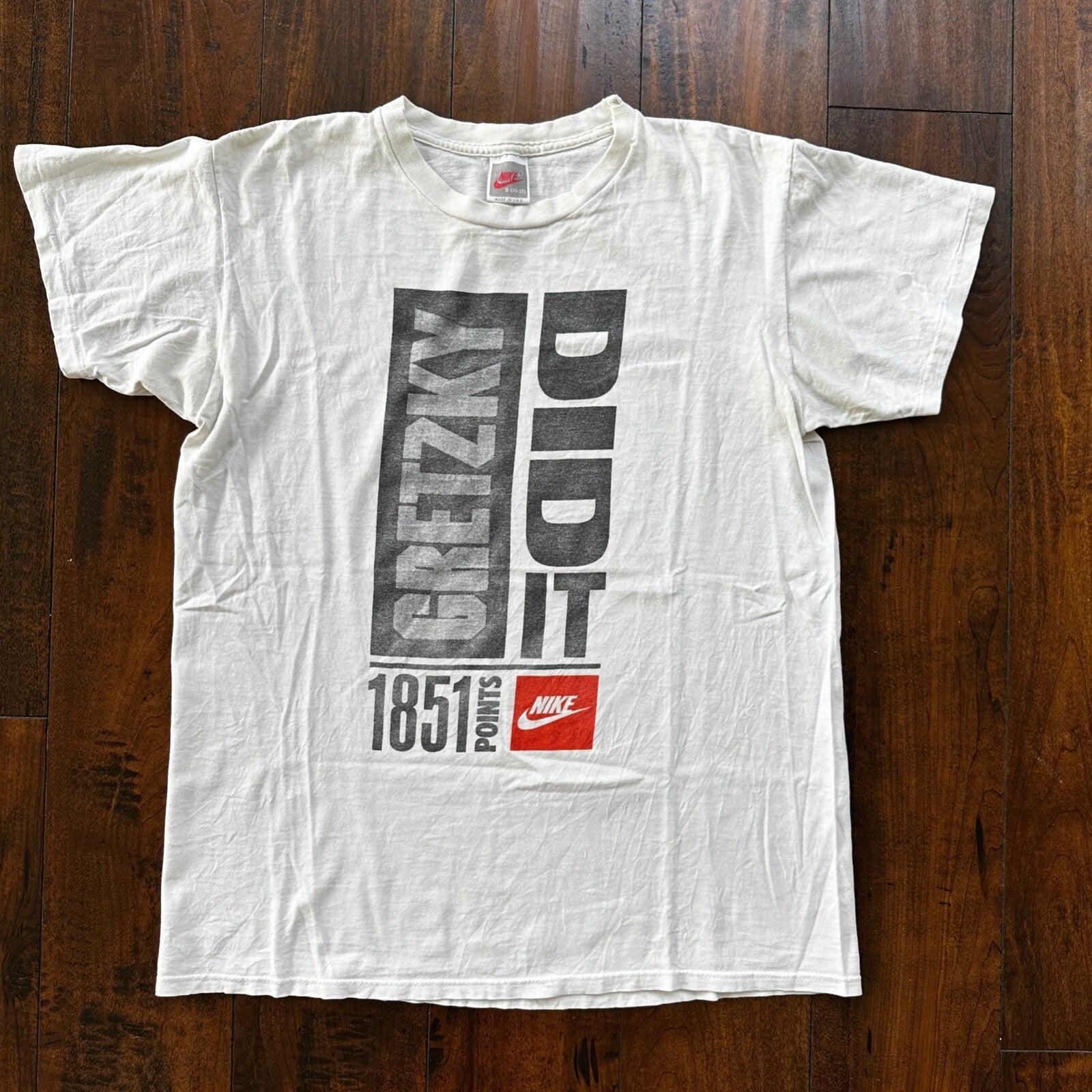 Nike Wayne Gretzky Did It Vintage T Shirt 90s Gray Tag Small Hockey Sports Ice