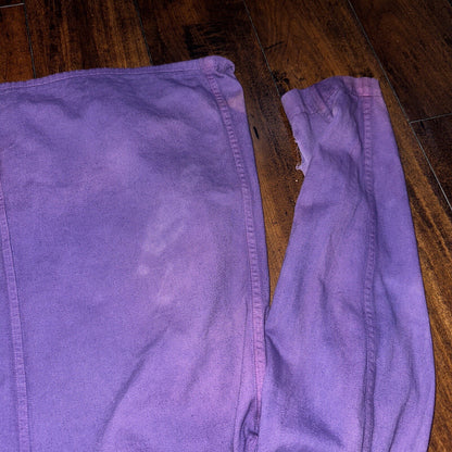 VTG 1940s 50s Overcoat Overdye Purple Jacket Rockabilly Pos WWII Chore Work Coat